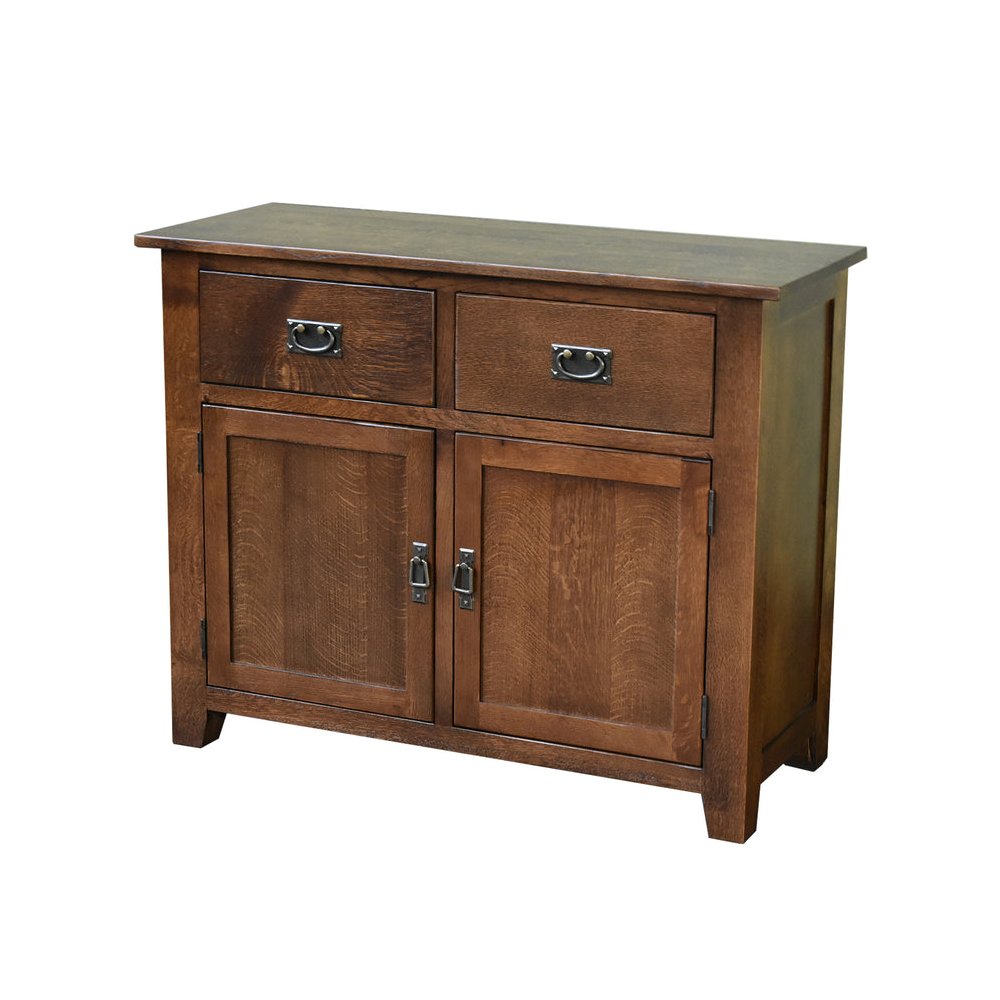 Mission 2 Door 2 Drawer Cabinet - Walnut. Picture 1