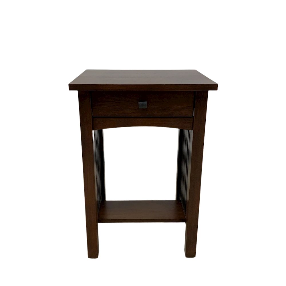 Mission 1 Drawer Spindle End Table - Walnut. Picture 2