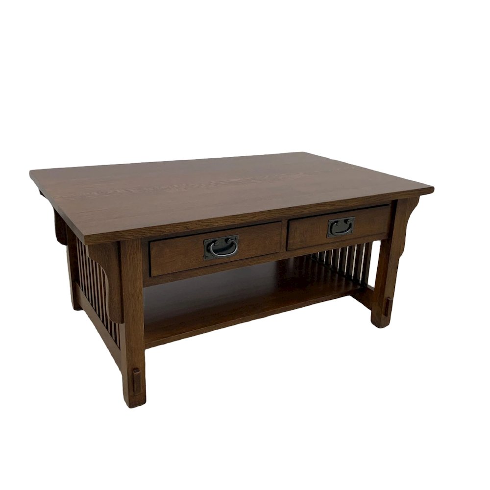 Mission Crofter 4 Drawer Coffee Table with Spindles - 40" - Walnut. Picture 3