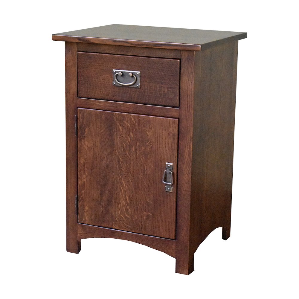 Mission Quarter Sawn Oak 1 Door, 1 Drawer Nightstand - Walnut (AW). Picture 2