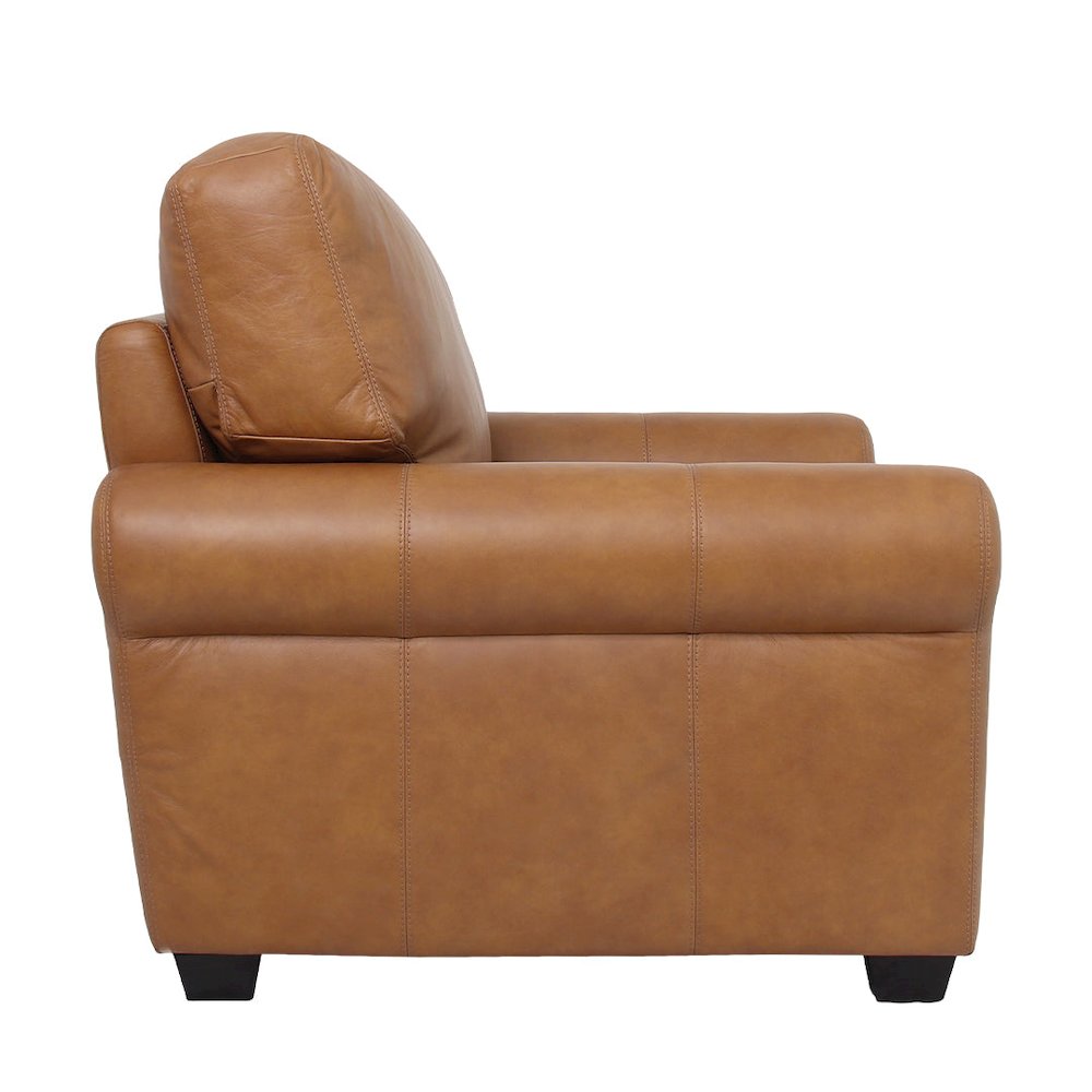 Florentine Leather Arm Chair - Tan. Picture 3