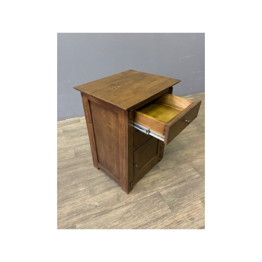 Mission Style Tapered Leg 2 Drawer Nightstand. Picture 2