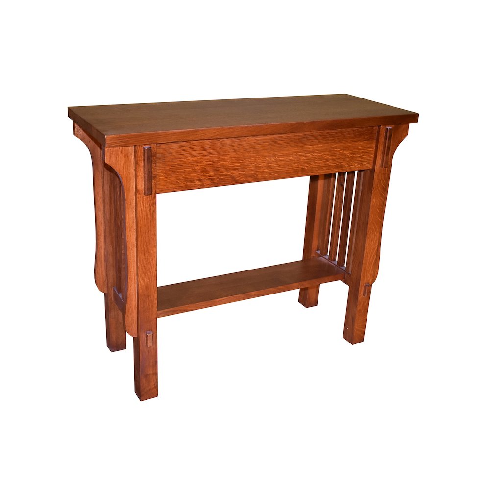 Arts & Crafts Crofter Console Table - Michael's Cherry. Picture 3