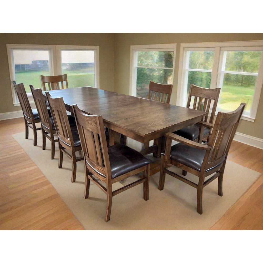 Mission Quarter Sawn Oak Dining Table - Walnut. Picture 2