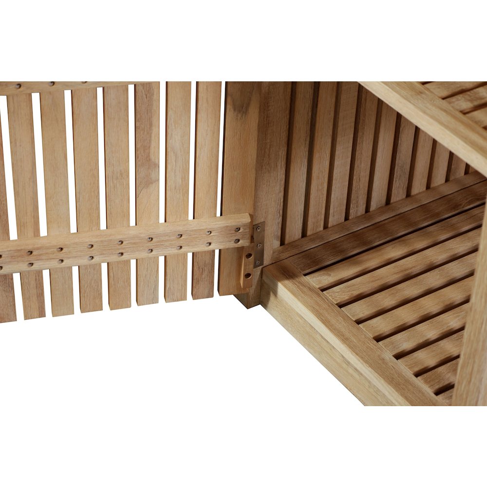 Eclipse Outdoor Solid Teak Natural Look Wood Cabinet. Picture 5