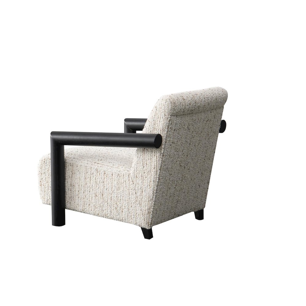 Nora Collection Mid-Century Modern  Arm Chair - Ivory. Picture 2
