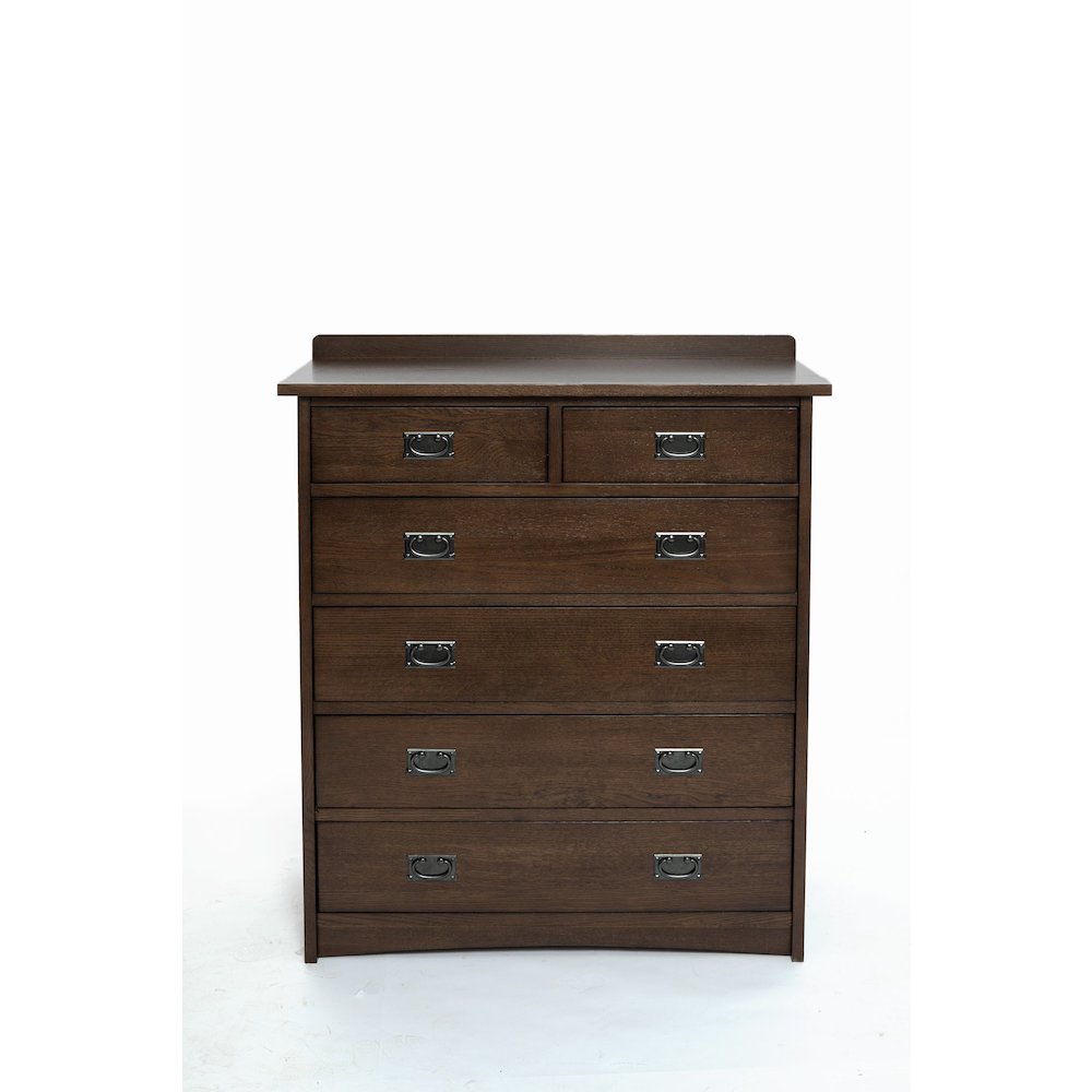 Mission Quarter Sawn Oak 6 Drawer Dresser - Walnut. Picture 2