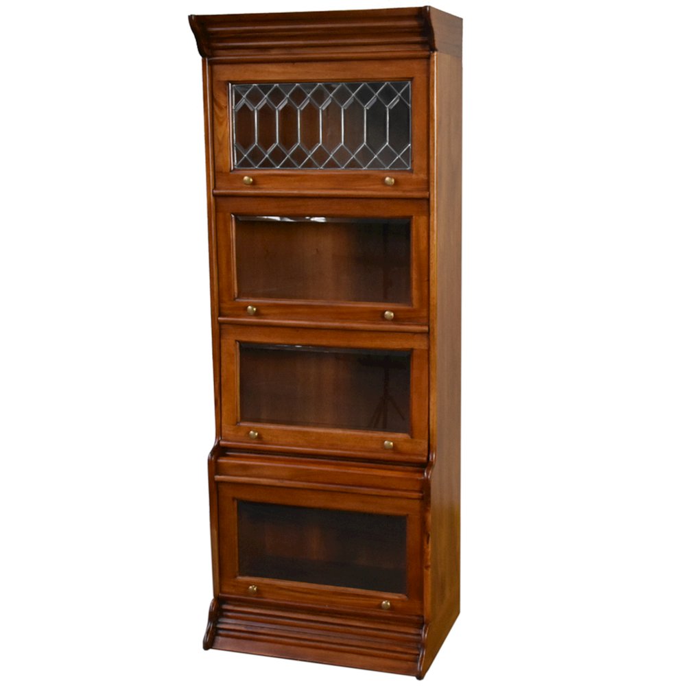 Legacy 4 Stack Barrister Bookcase - Light Brown Walnut. Picture 1