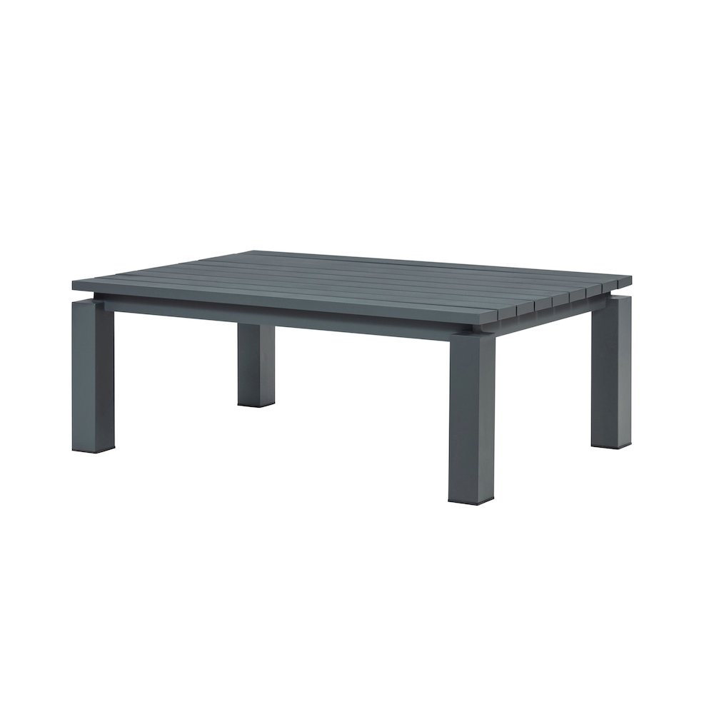 Sardinia Outdoor Aluminum Coffee Table - Gray. Picture 2