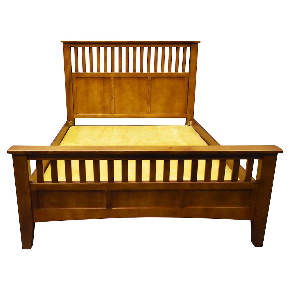 Mission Style Quarter Sawn Oak Bed With Slats - Michael's Cherry. Picture 1