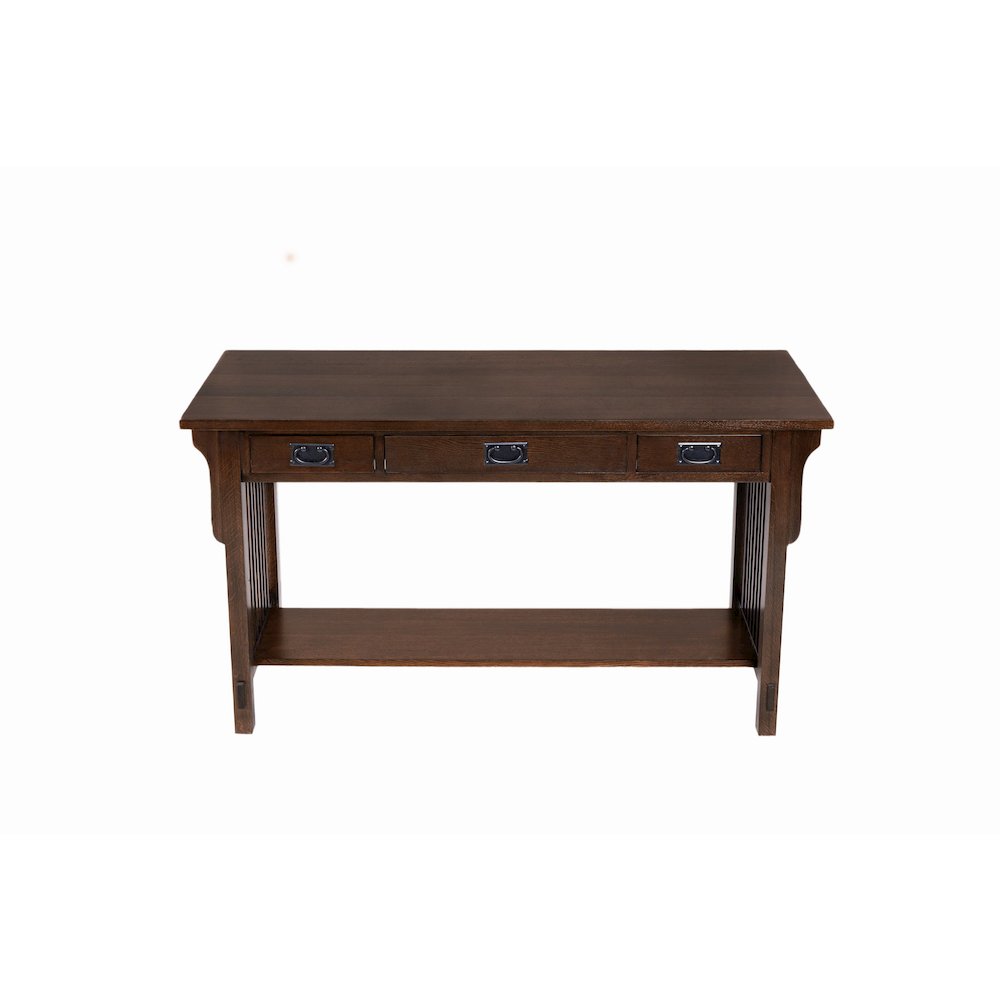 Mission 3 Drawer Crofter Style Console Table - Walnut. Picture 1