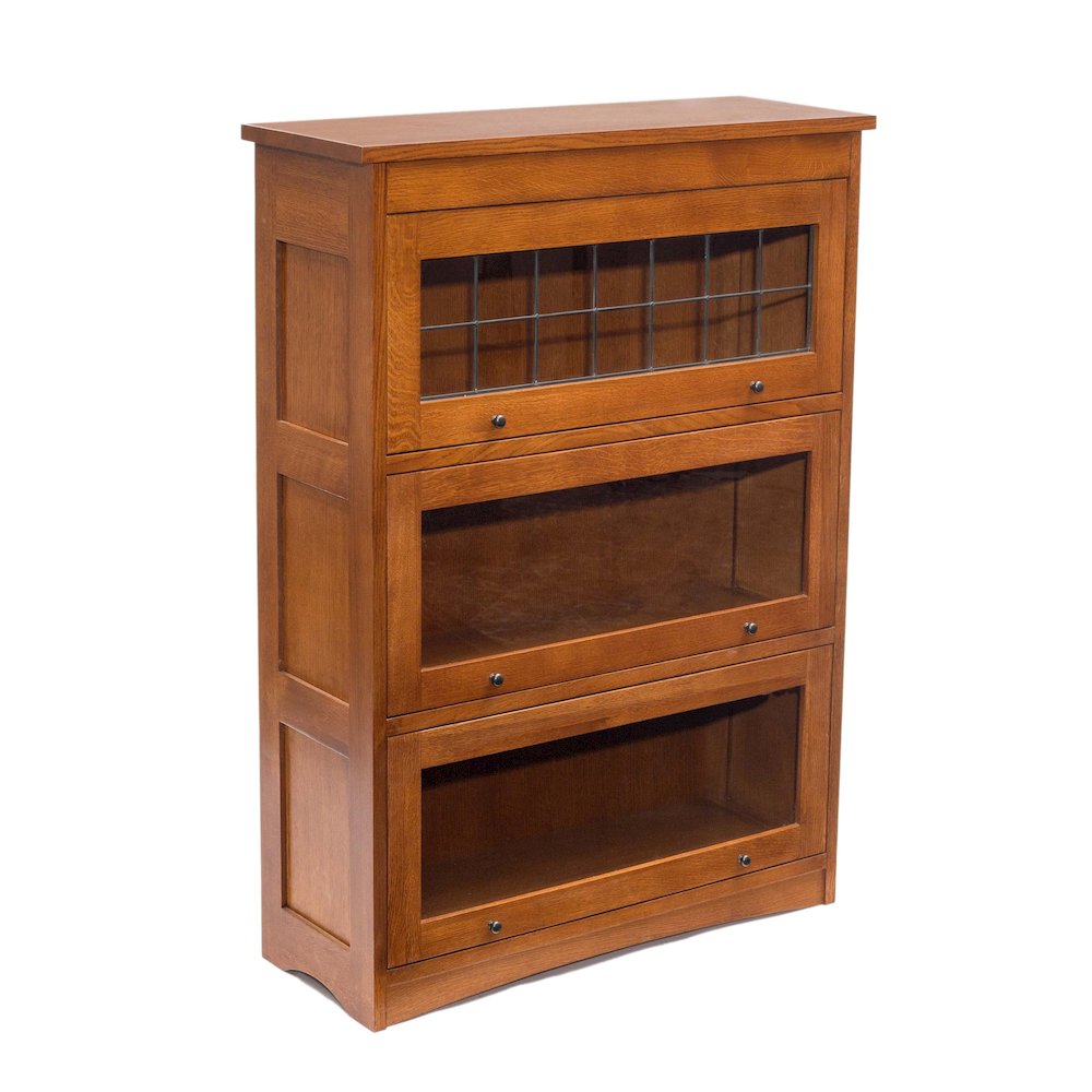 Mission Craftsman Style Oak Barrister Bookcase - 3 Stack - Michael's Cherry. Picture 2