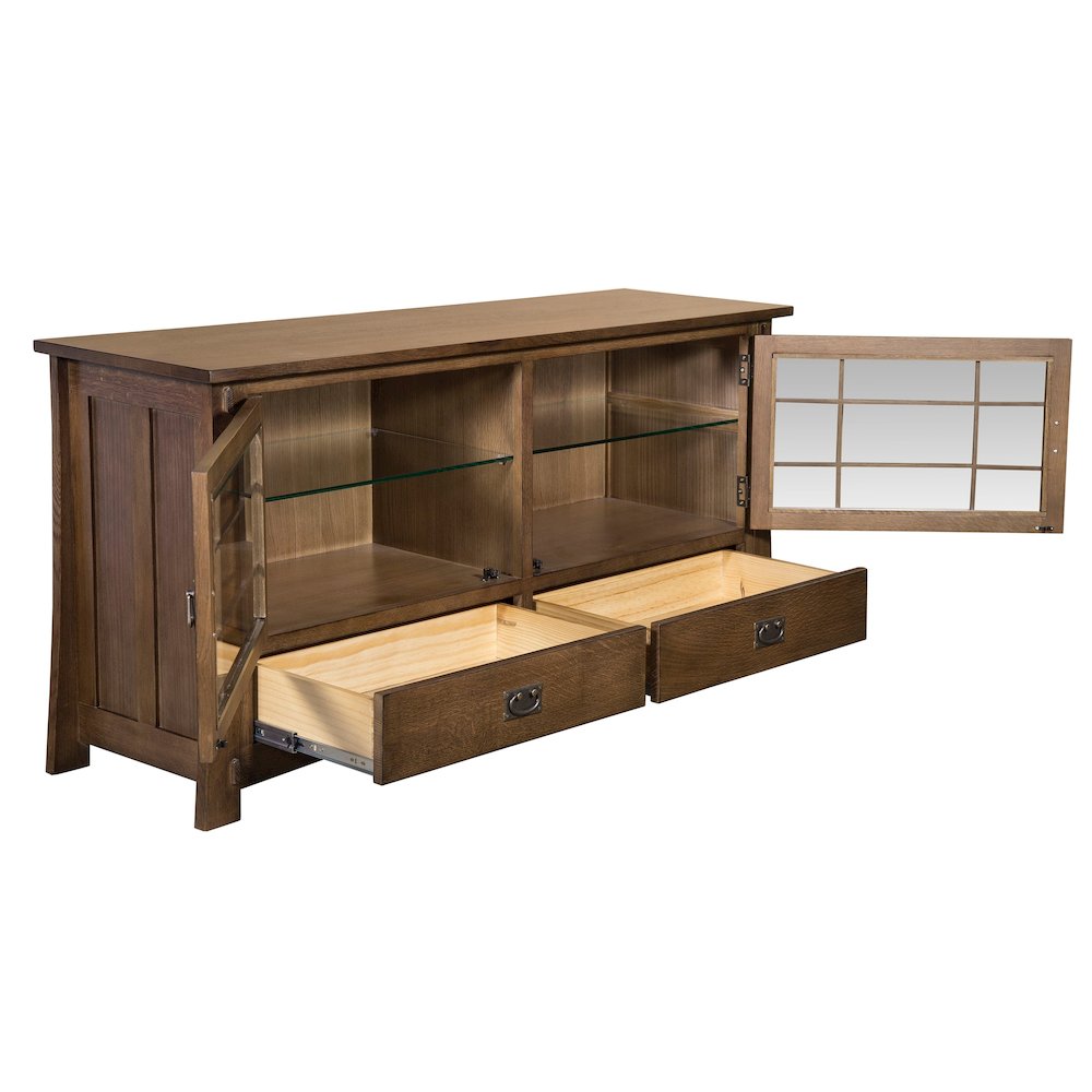 Mission Quarter Sawn Oak 60" TV Stand - Walnut. Picture 3