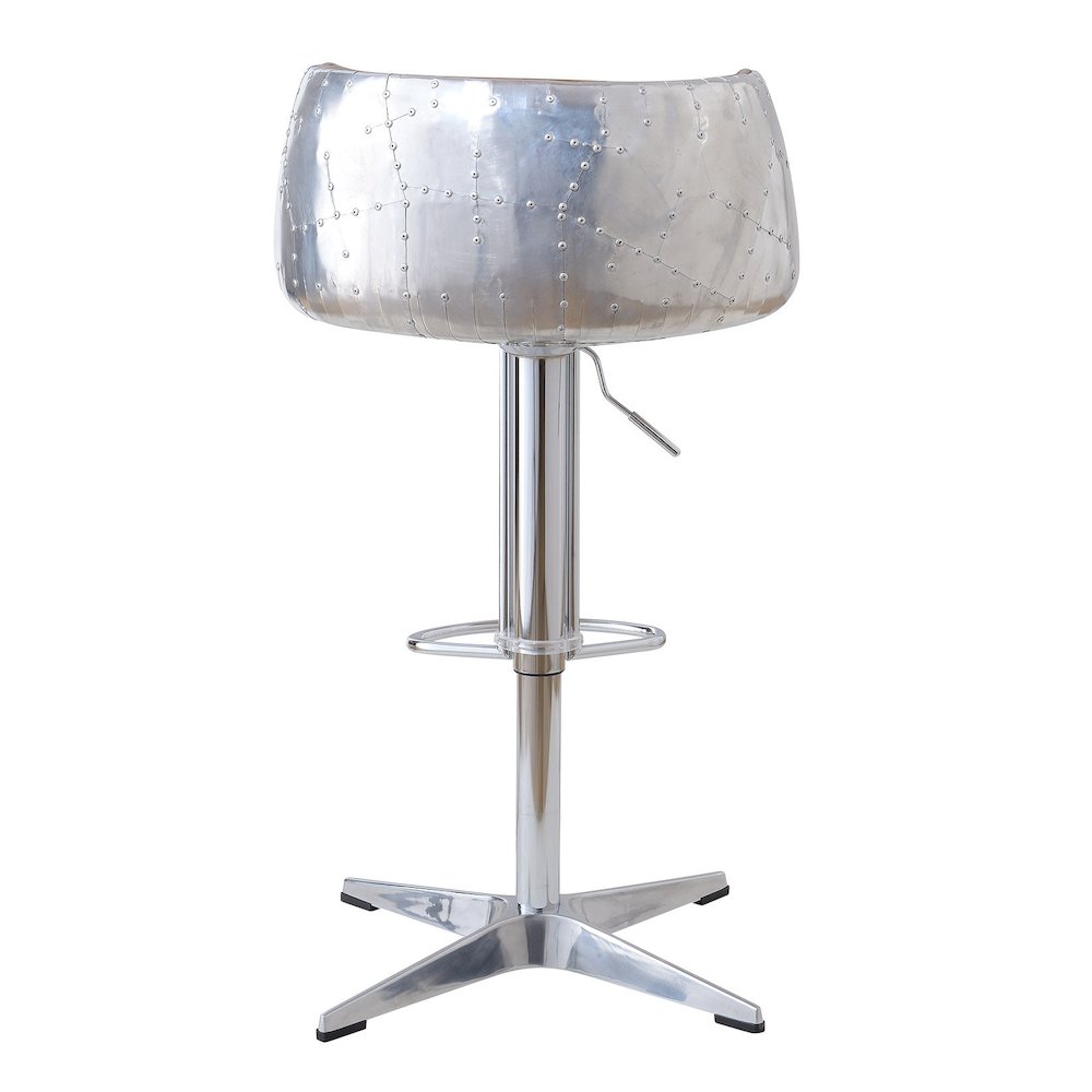 Aviator Adjustable Height Bar Stool - Leather & Metal. Picture 1