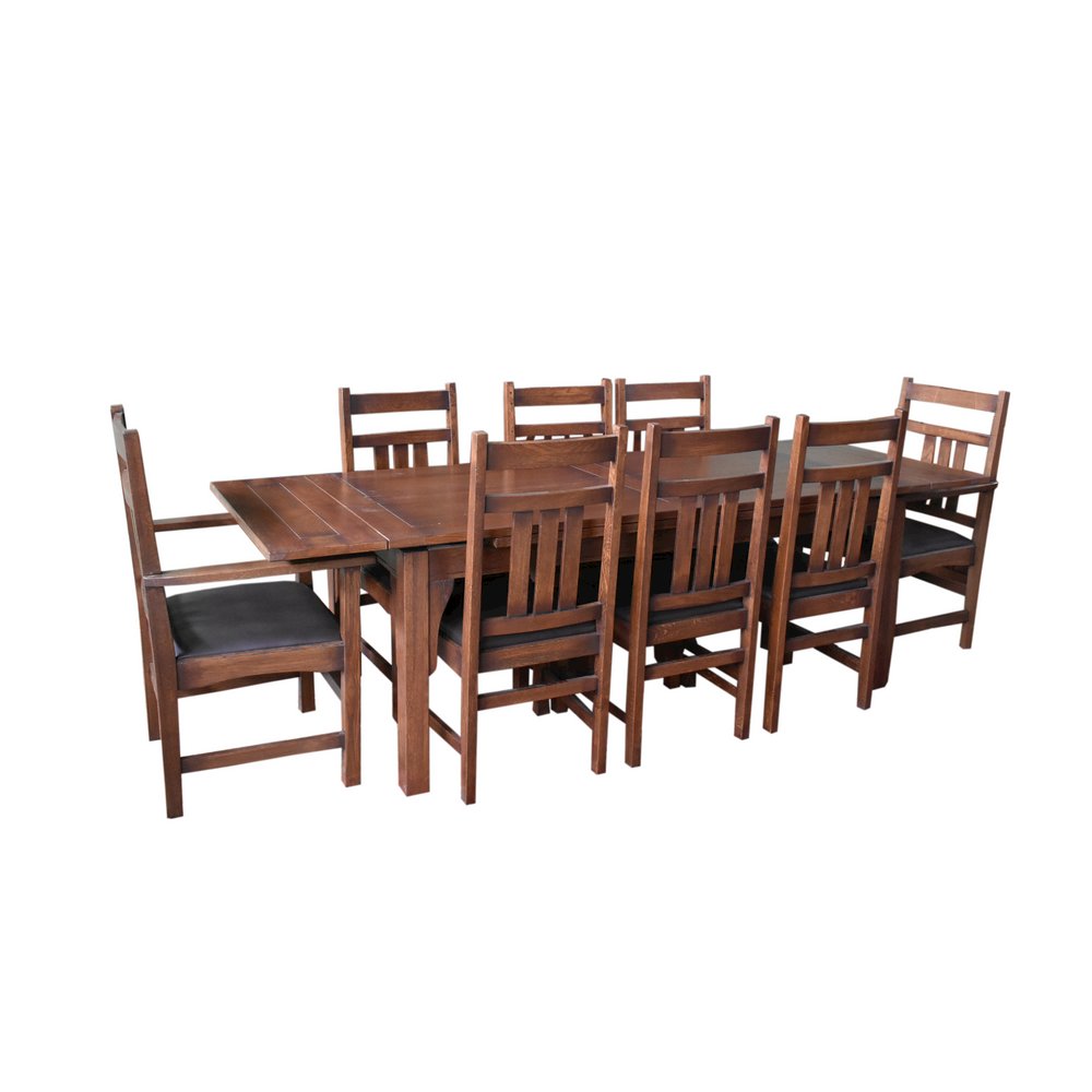Mission Stow Leaf Table With #401 Chair Dining Set - Dark Oak. Picture 2