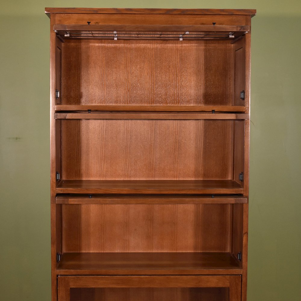 Mission Craftsman Style Oak Barrister Bookcase - 5 Stack - Michael's Cherry. Picture 5