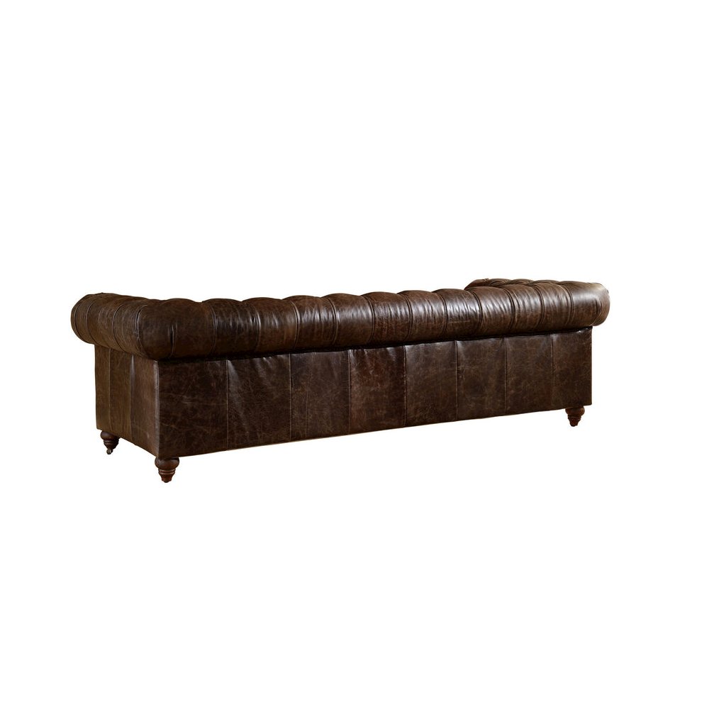 Century Chesterfield Sofa - Dark Brown Leather. Picture 3