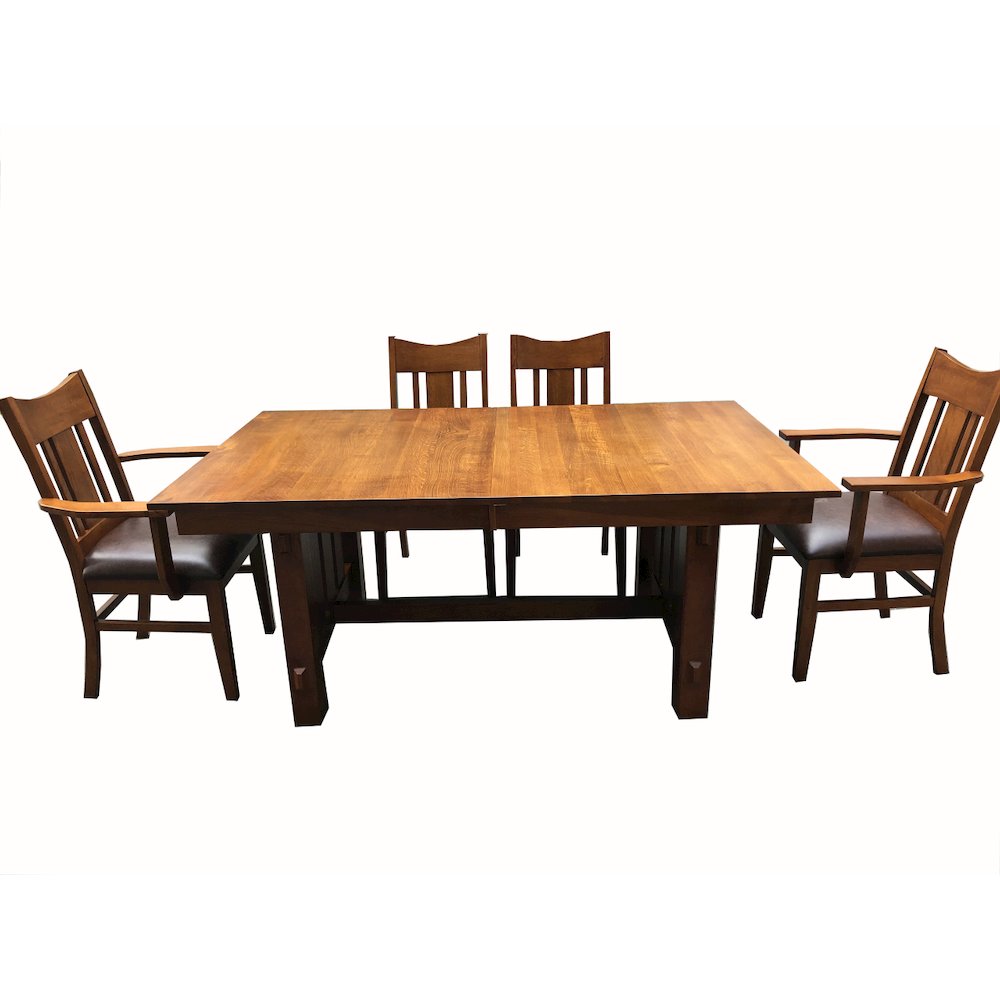 Mission Quarter Sawn Oak Dining Table - Michael's Cherry. Picture 4