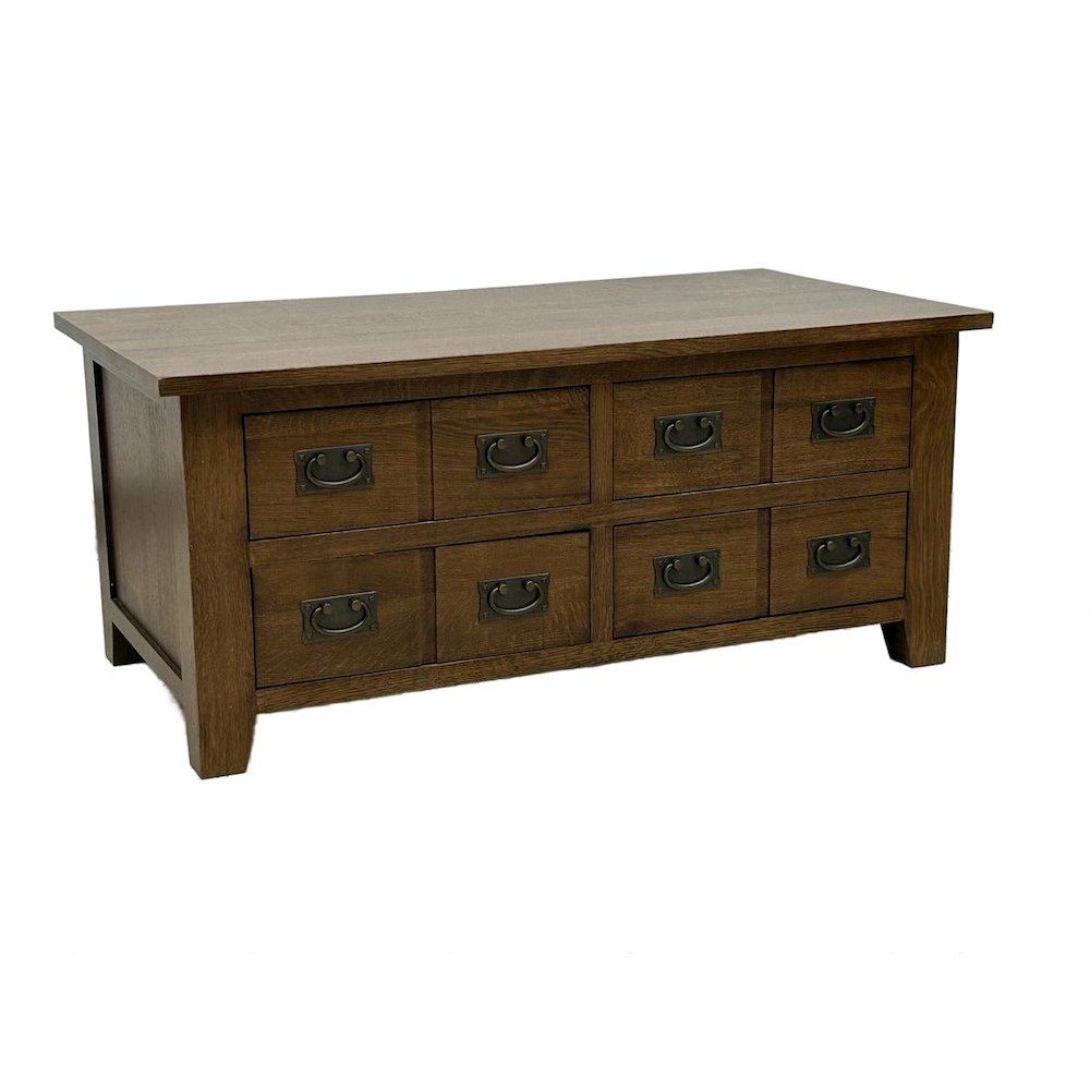Mission 8 Drawer Coffee Table - Walnut. Picture 2