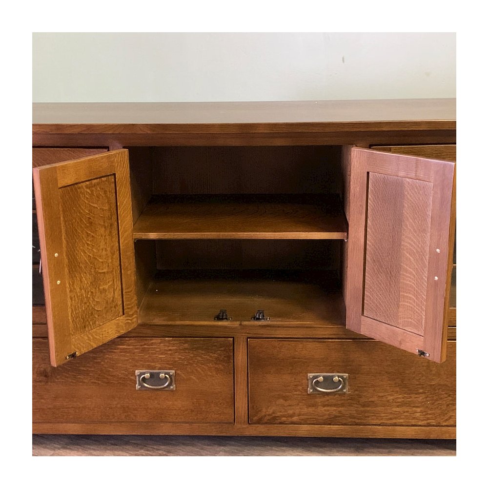 Mission Quarter Sawn Oak 72" Tv Stand - Walnut. Picture 3