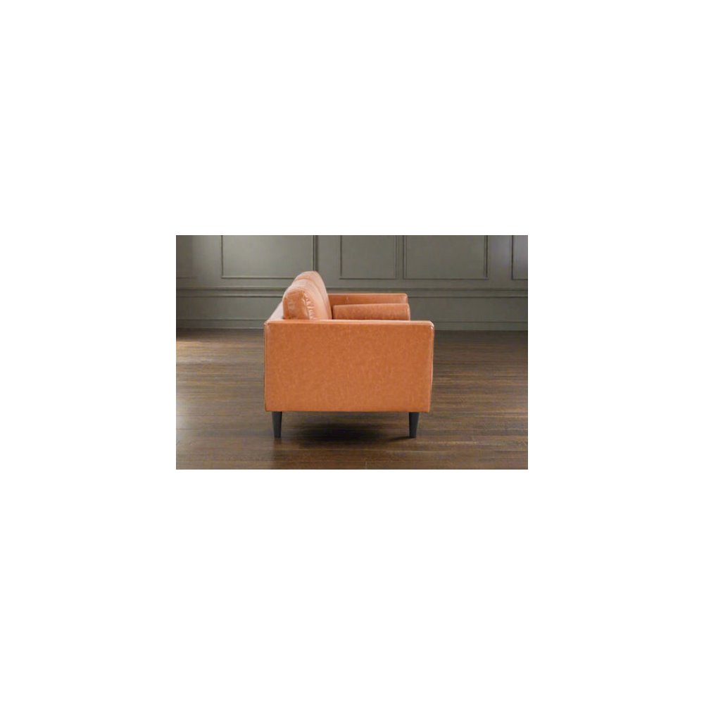 Philippe Top Grain Leather Love seat - Tan. Picture 3