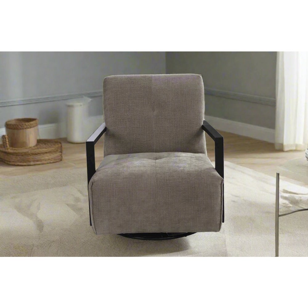 Linea Collection Modern Swivel Arm Chair - Gray. Picture 3