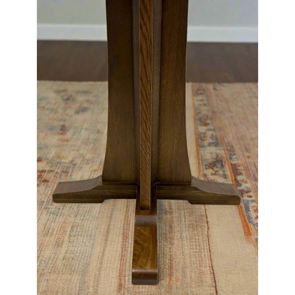 Mission Quarter Sawn Oak Round Dining Table, Kitchen Table - 42" - Walnut. Picture 3