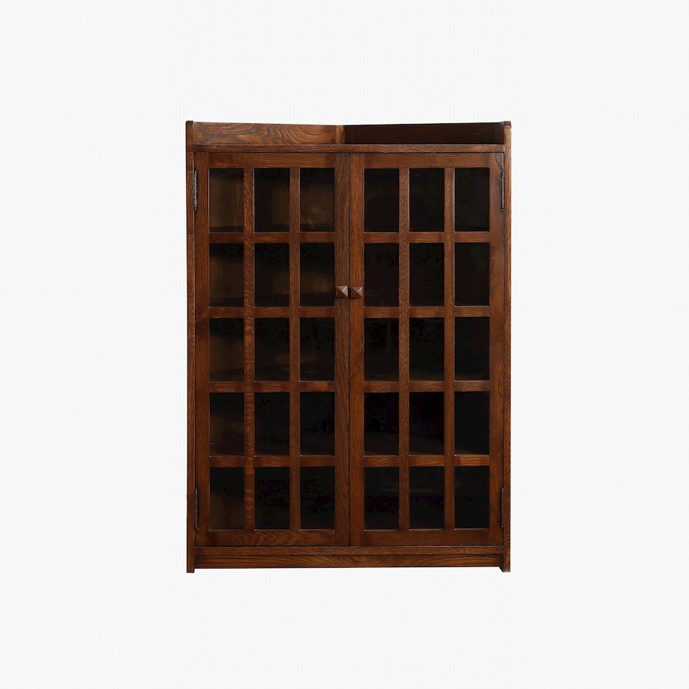 Mission Oak Corner Bookcase / Cabinet - Walnut. Picture 4