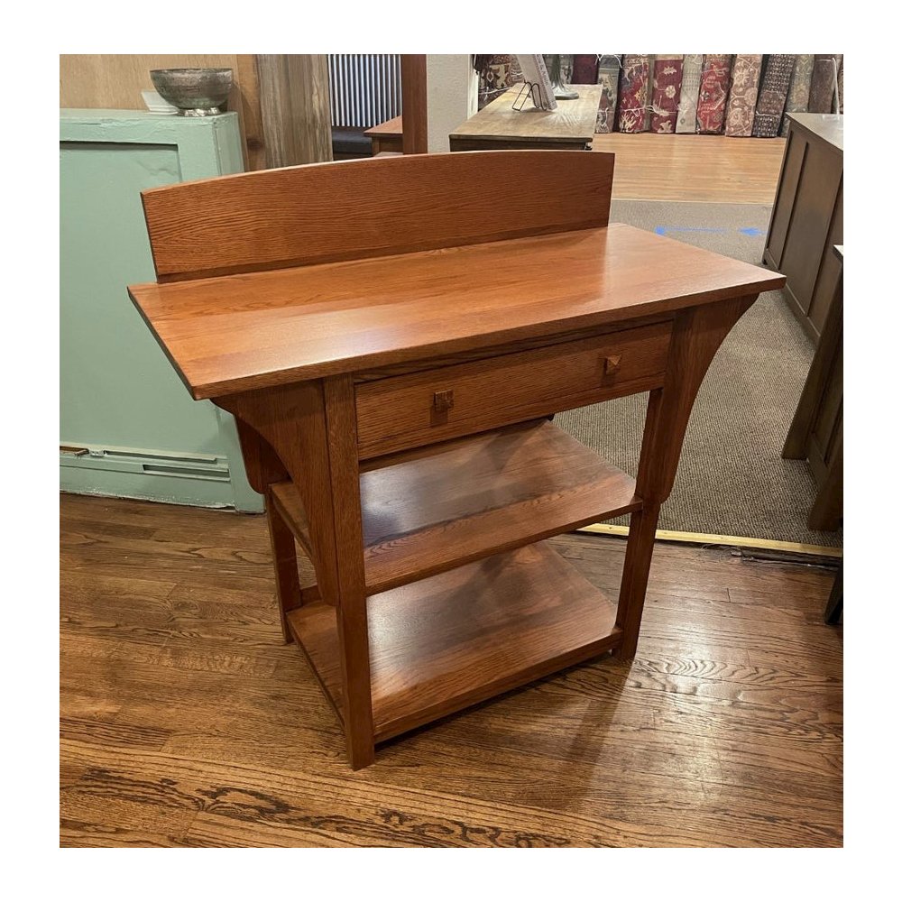 Mission 2 Drawer And Open Shelves Sideboard / Console Table - Michael's Cherry. Picture 2