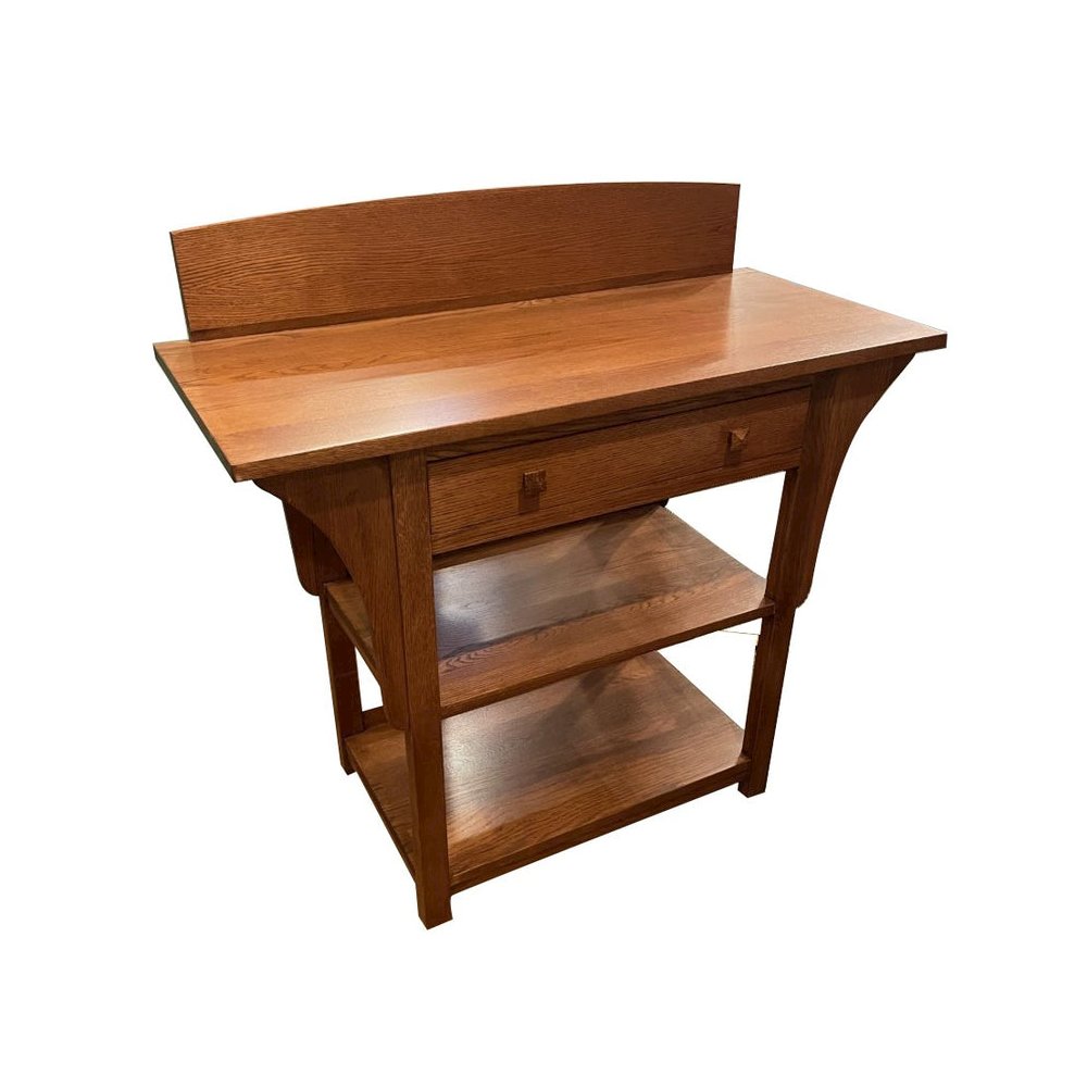 Mission 2 Drawer And Open Shelves Sideboard / Console Table - Michael's Cherry. Picture 1