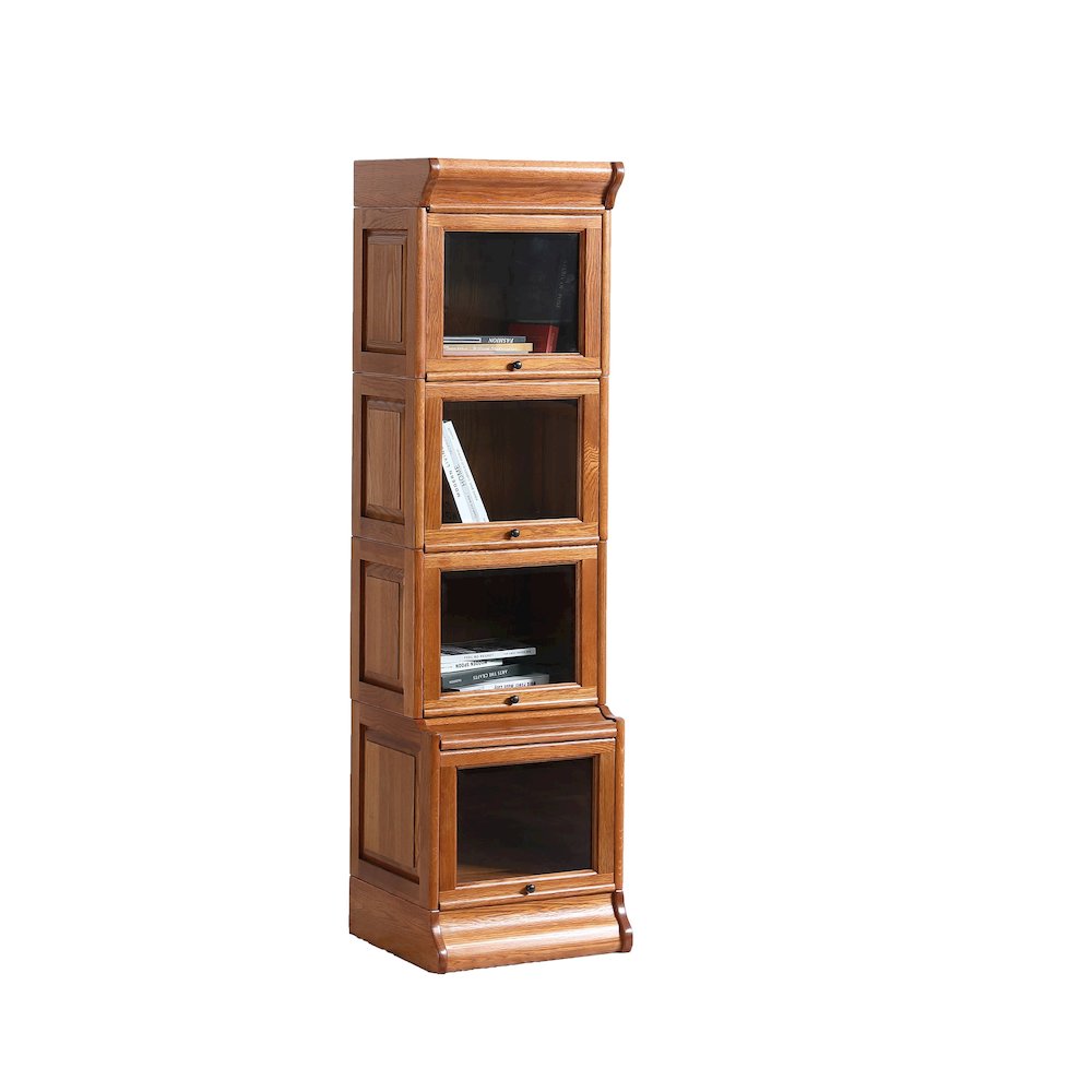 Mission Narrow Barrister Bookcase - Beveled Glass - Michael's Cherry. Picture 1