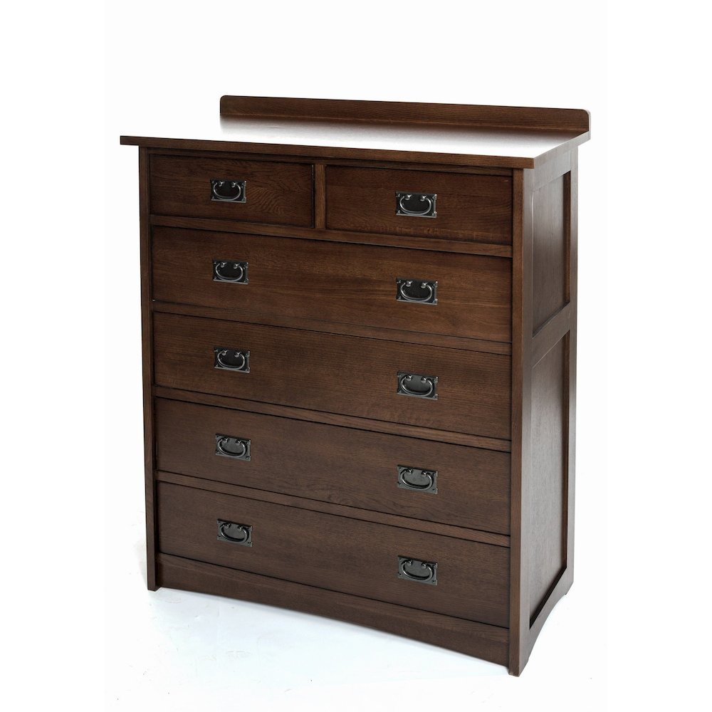 Mission Quarter Sawn Oak 6 Drawer Dresser - Walnut. Picture 1