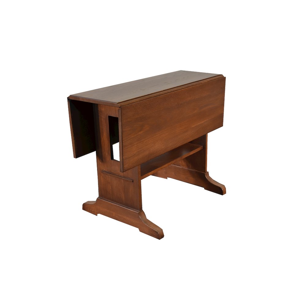 Mission Solid Oak Drop Leaf Dining Table - Walnut. Picture 2
