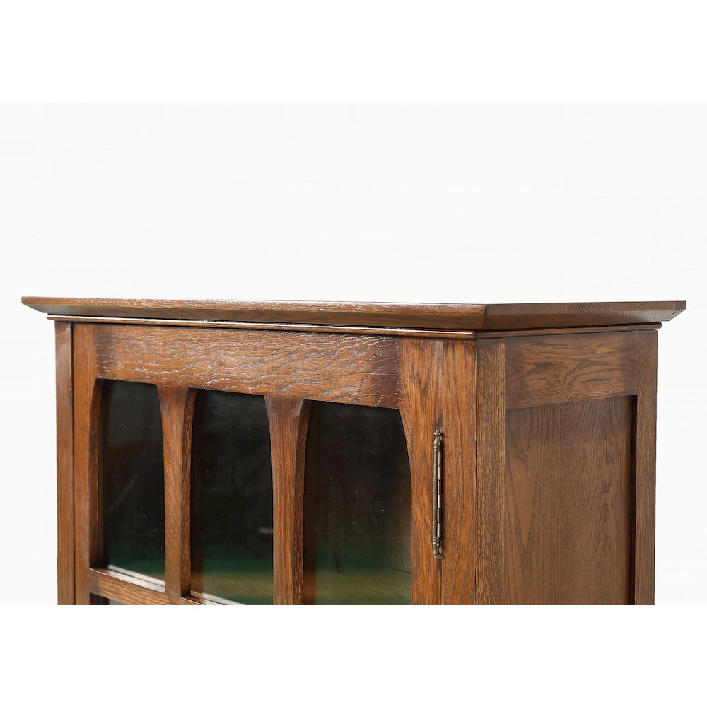 Mission Solid Oak Display Bookcase - Walnut. Picture 4
