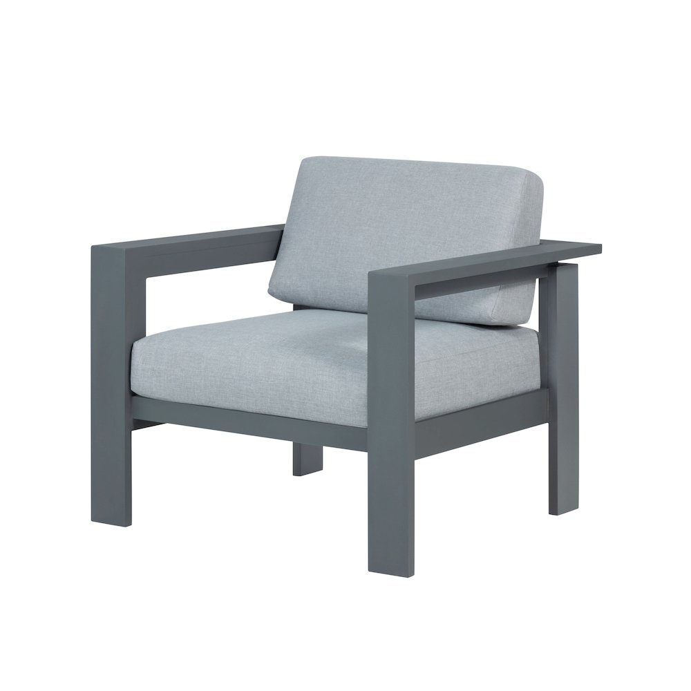 Sardinia Outdoor Arm Chair with Aluminum Metal Frame - Gray. Picture 1