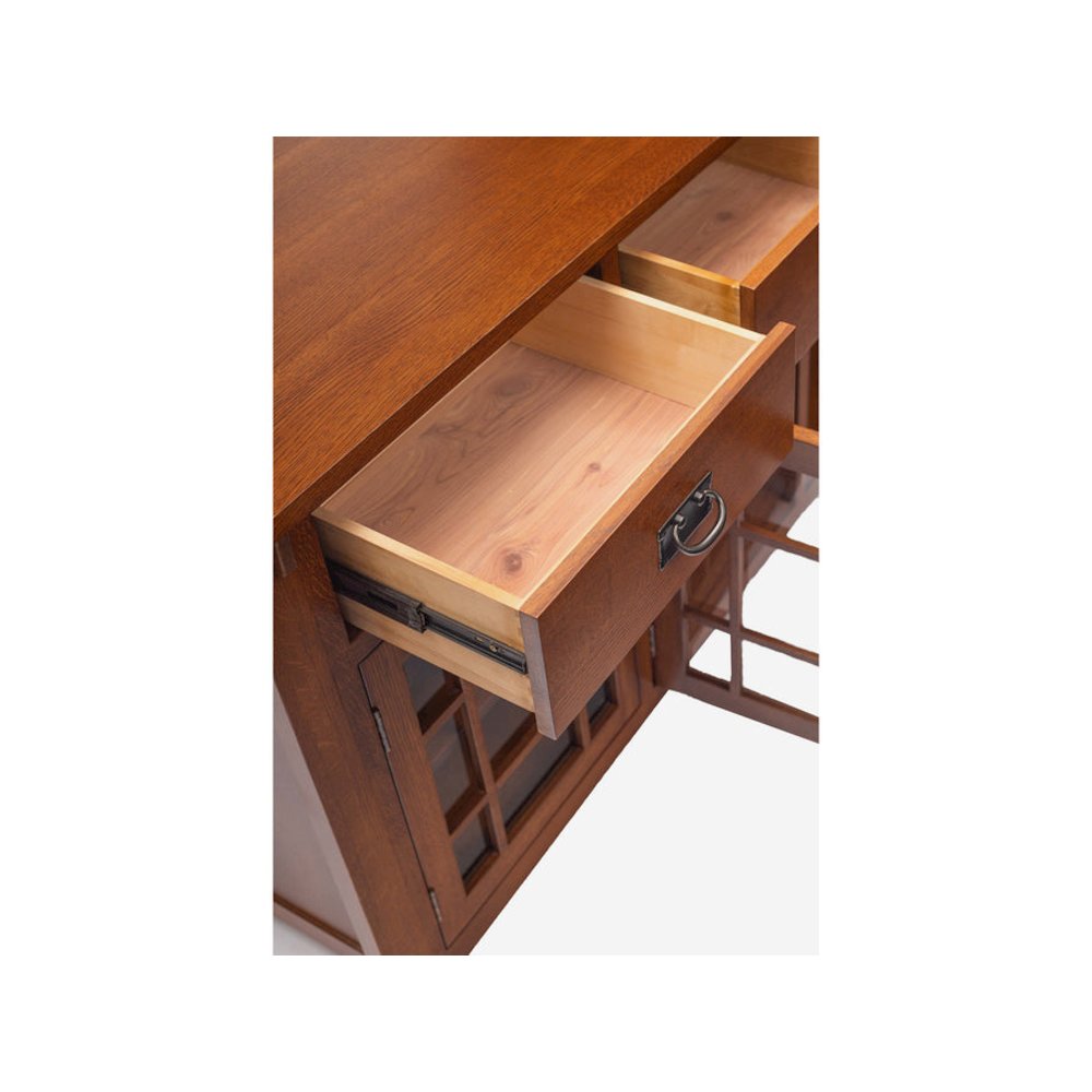 Craftsman Mission Solid Oak Sideboard - 65" - Michael's Cherry. Picture 3