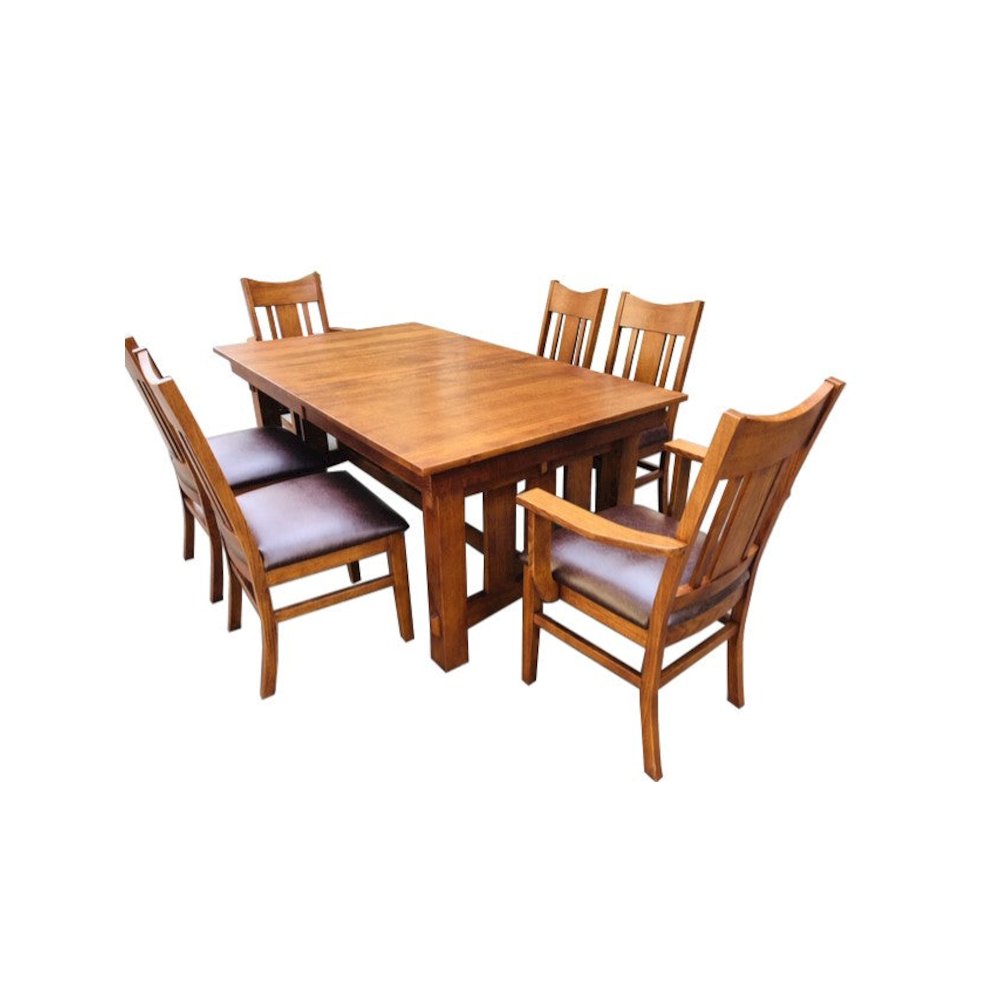 Mission Quarter Sawn Oak Dining Table - Michael's Cherry. Picture 1