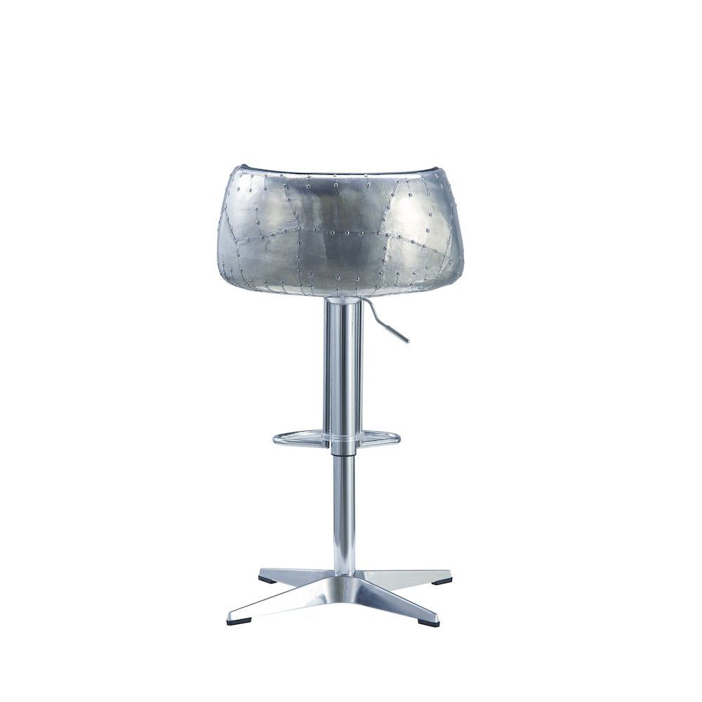 Aviator Adjustable Height Bar Stool - Leather & Metal. Picture 4