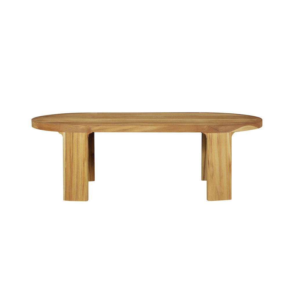 Eclipse Outdoor Solid Teak Wood Coffee Table. Picture 1