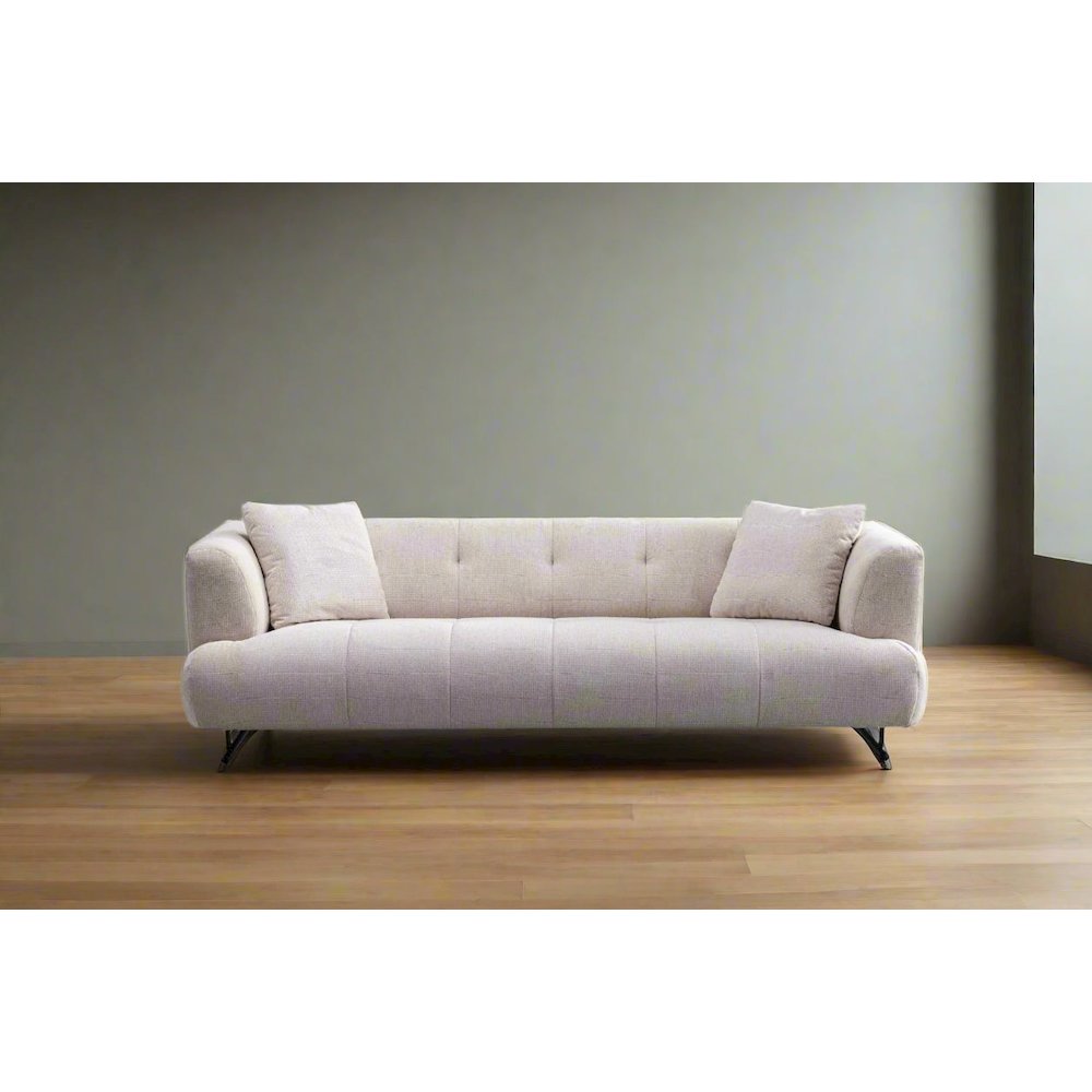 Arden Collection Modern Fabric 3-Seater Sofa - White. Picture 1