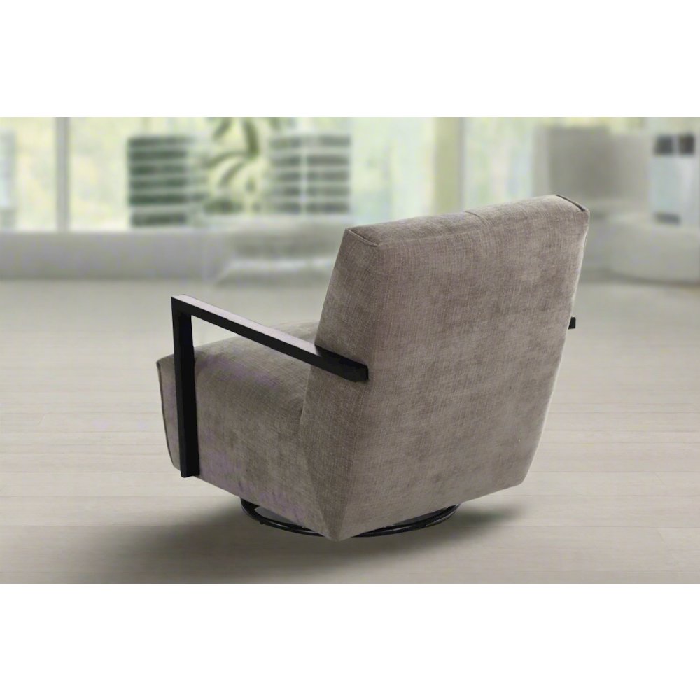 Linea Collection Modern Swivel Arm Chair - Gray. Picture 4