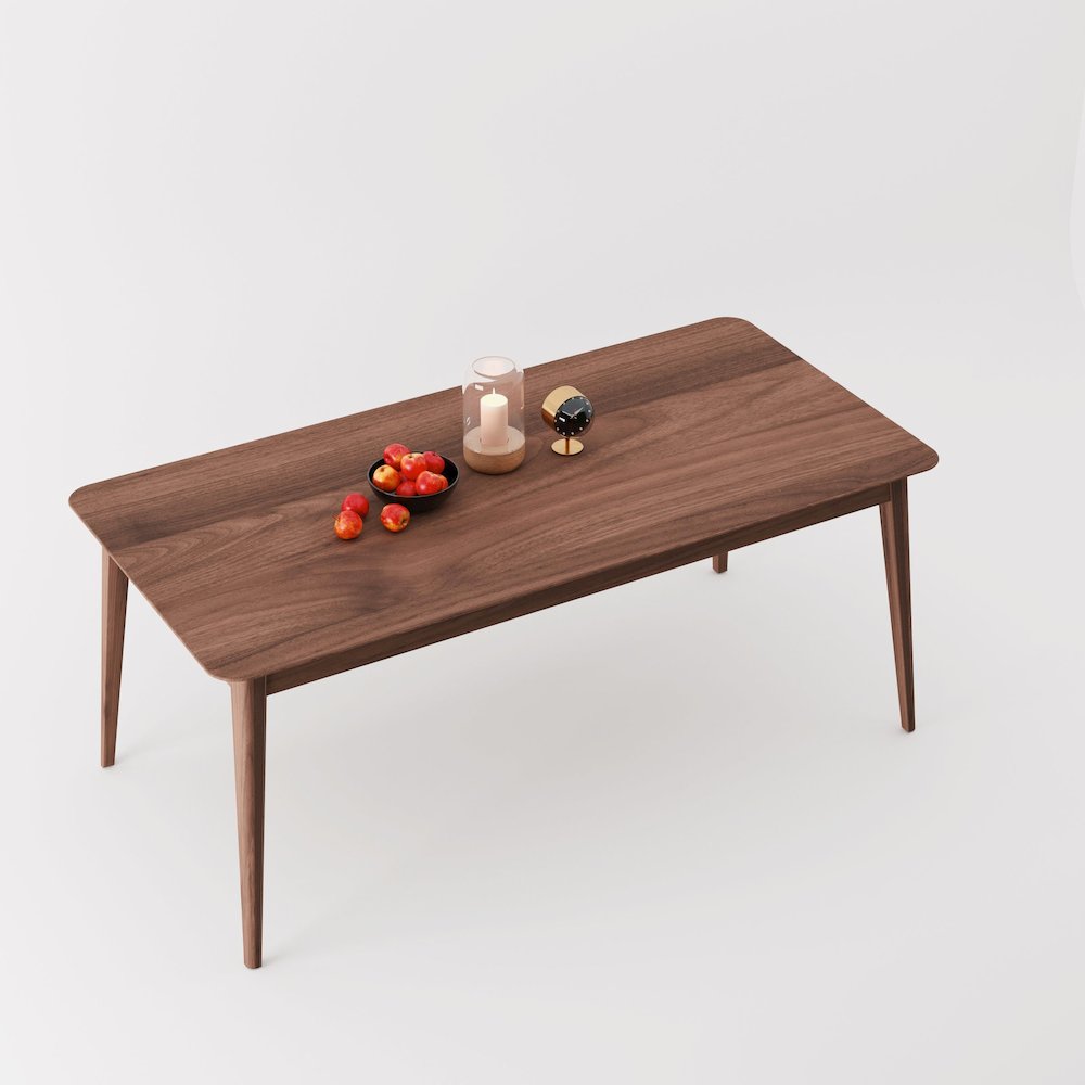 Isabella Mid century Dining Table - Solid American Black Walnut 86.75". Picture 2
