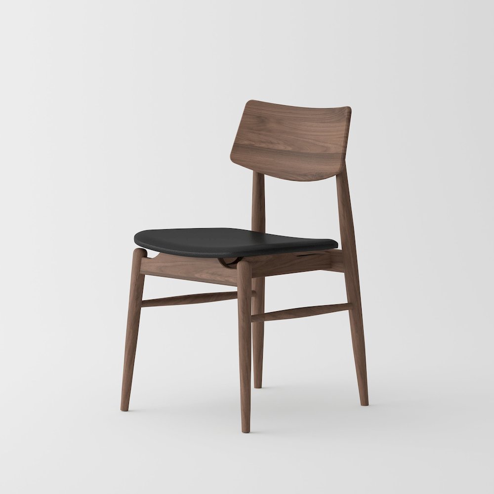 Set of 4 Isabella Mid-Century Dining chair - Solid American Black Walnut. Picture 2