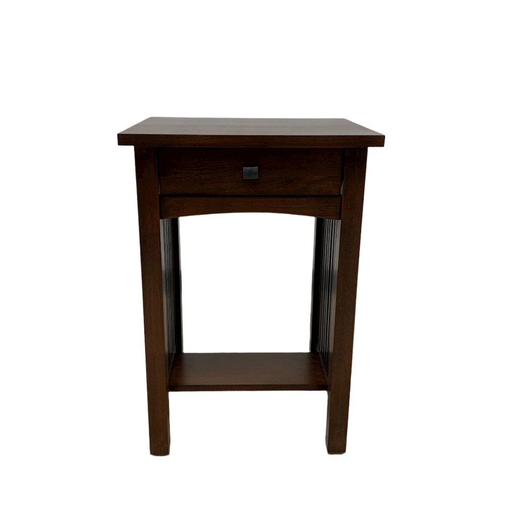 Mission 1 Drawer Spindle End Table - Walnut. Picture 3