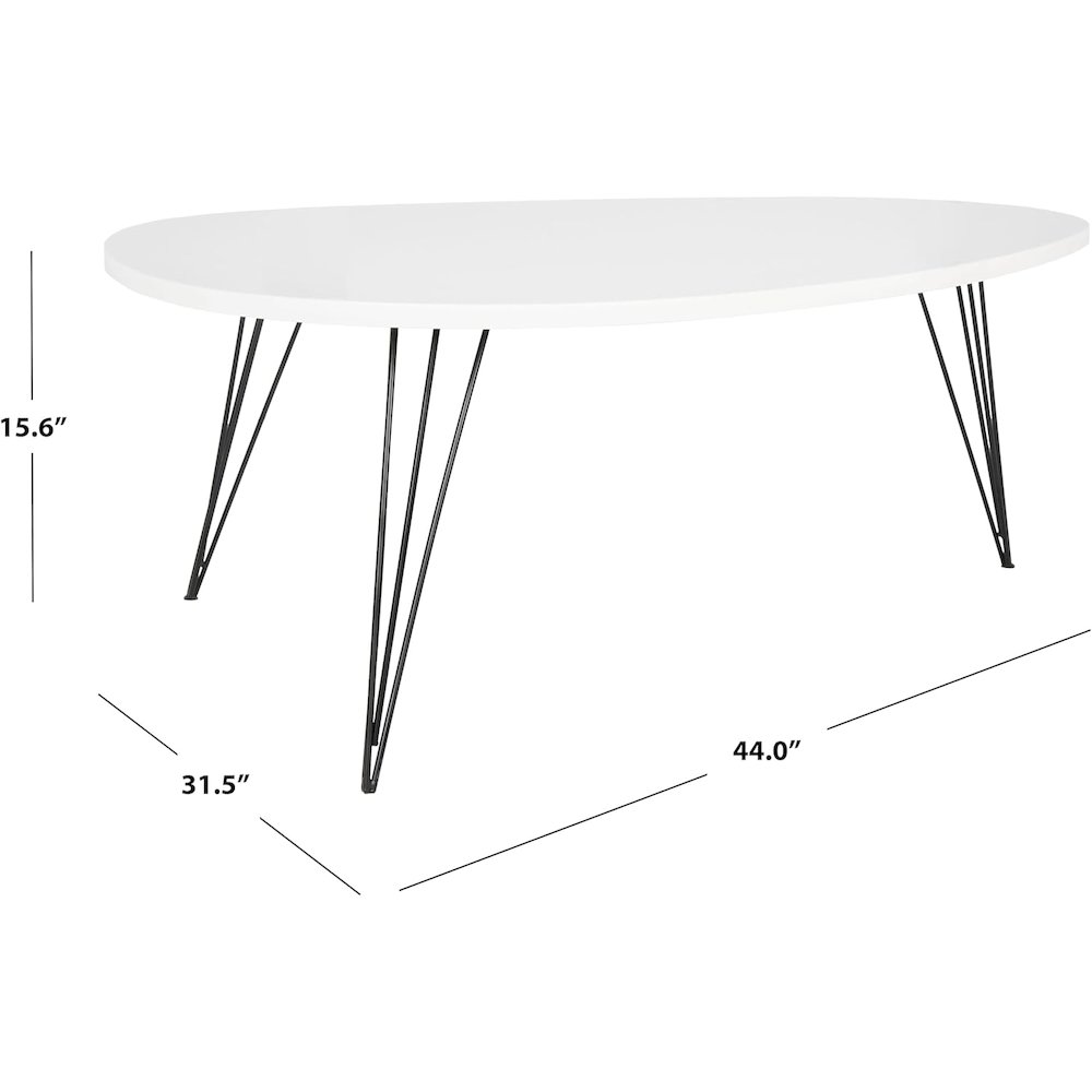 Home Collection Wynton Mid-Century Modern White and Black Coffee Table. Picture 3