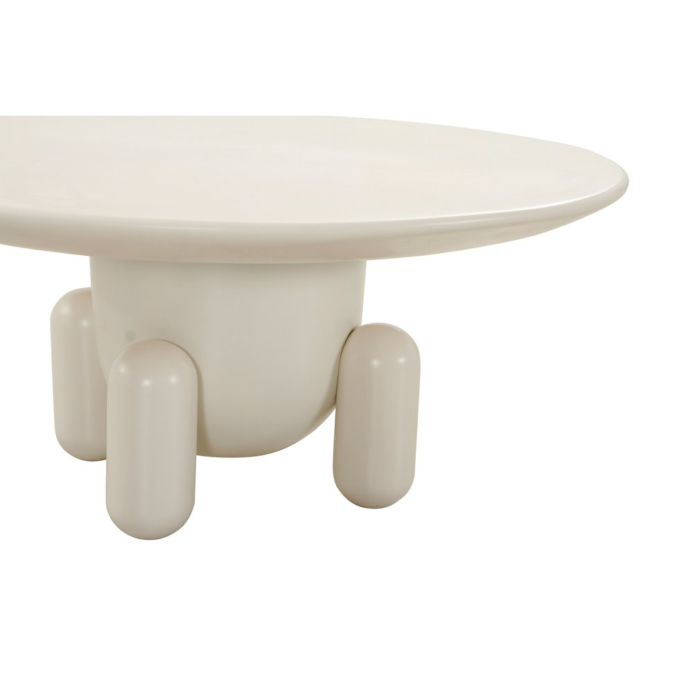 Modrest Gabby - Contemporary White Round Coffee Table. Picture 2