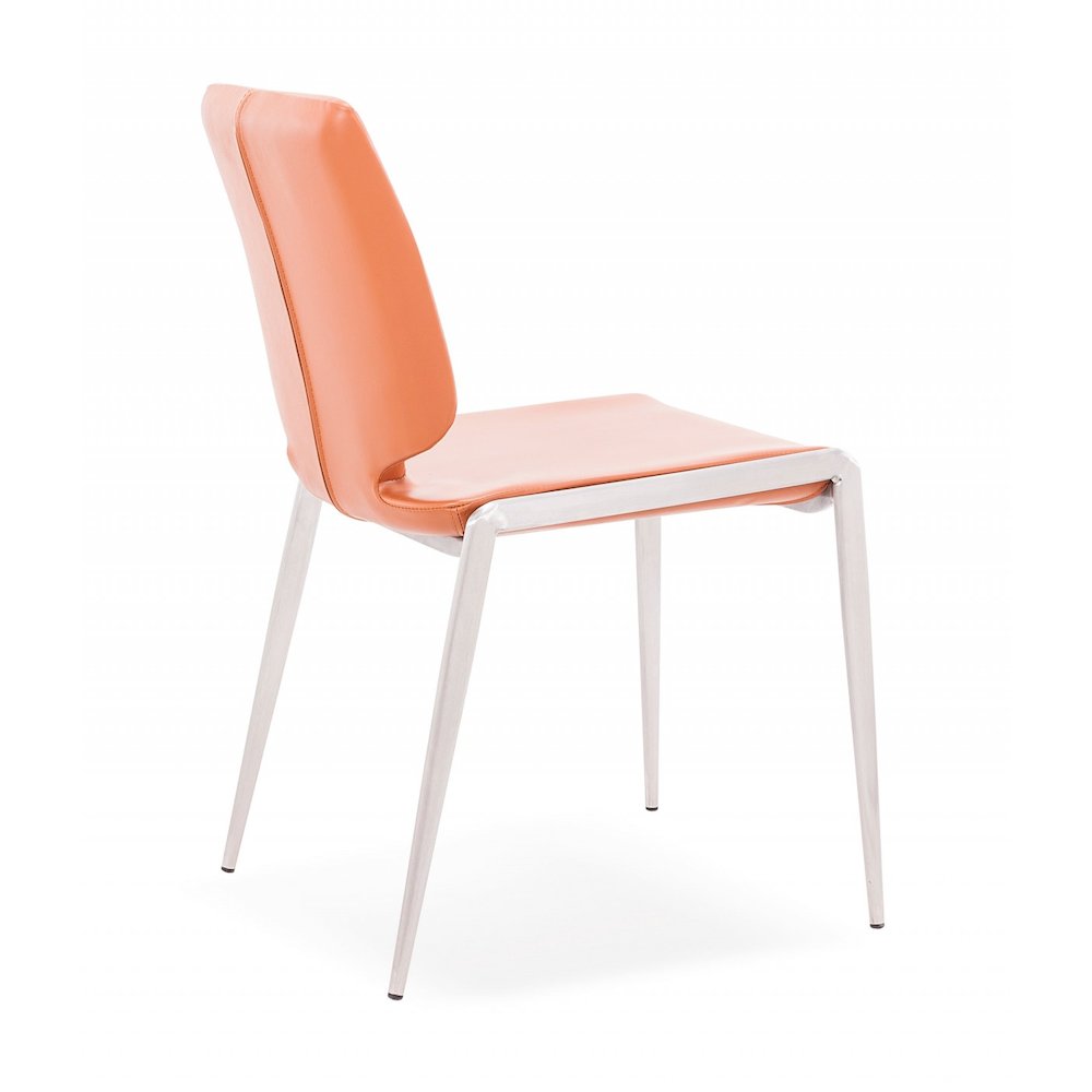Modrest Eileen - Modern Cognac Eco-Leather Dining Chair (Set of 2). Picture 3