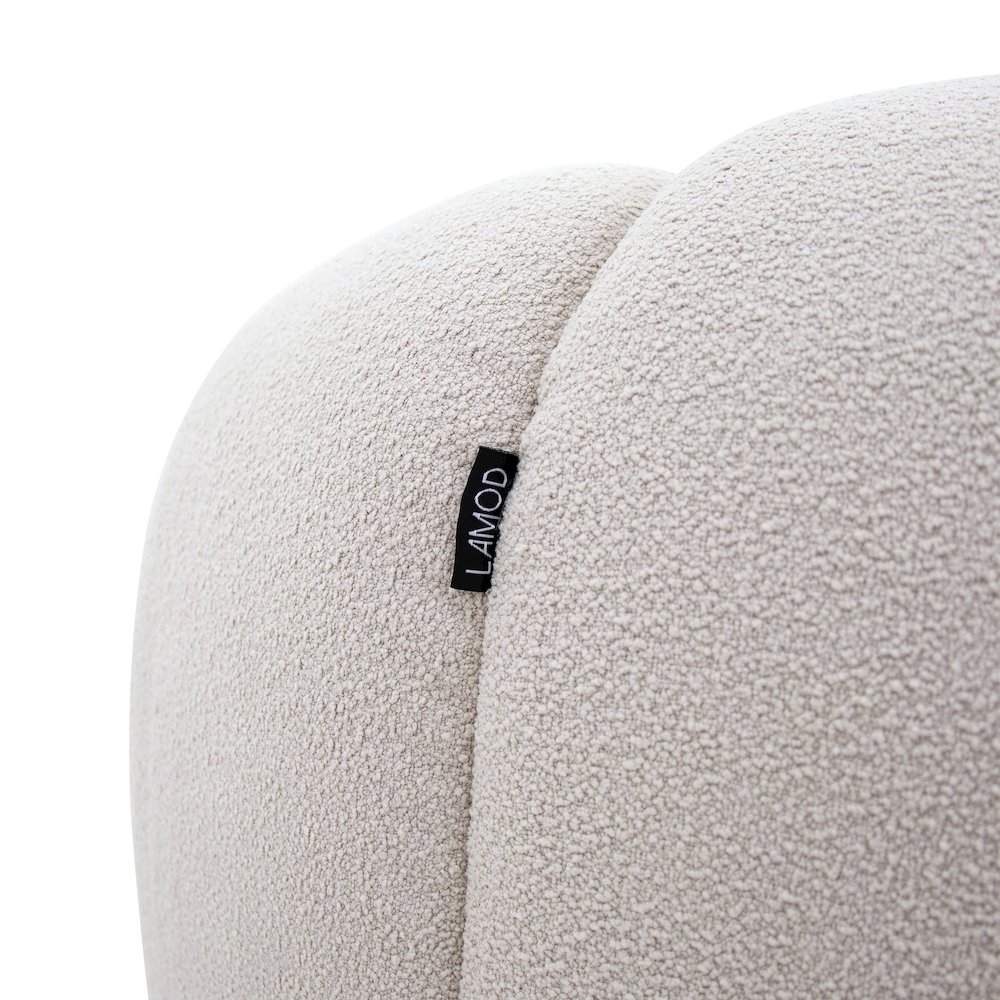 Divani Casa Yolonda - Modern Curved Beige Fabric Sofa. Picture 6