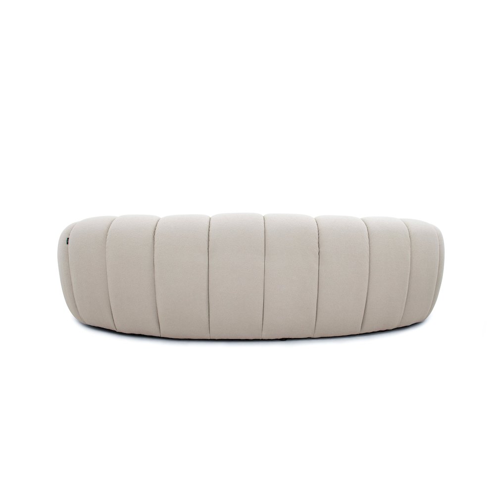 Divani Casa Yolonda - Modern Curved Beige Fabric Sofa. Picture 4