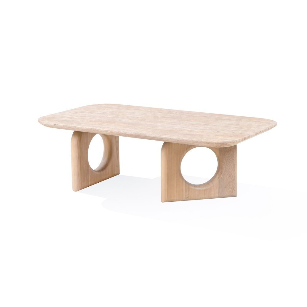 Nova Domus Osaka - Modern Faux Marble + Natural Ash Coffee Table. Picture 1